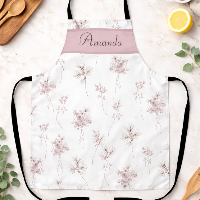 Personalized Watercolor Botanical Apron (Creator Uploaded)