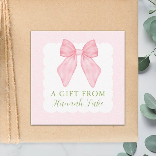 Personalized Watercolor Bow Calling or Enclosure Card