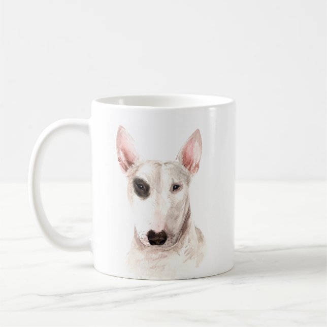 Personalized Watercolor Bull Terrier Coffee Mug (Left)
