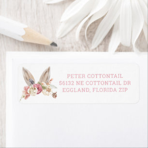 Personalized Watercolor Bunny Easter  Label