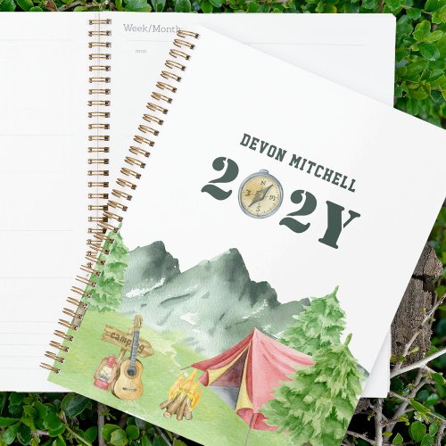 Personalized Watercolor Camping Planner