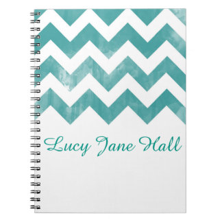 Personalized Watercolor Chevron Notebook
