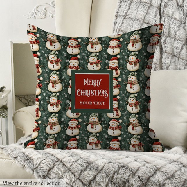 Personalized watercolor Christmas accent pillow (Personalized watercolor Christmas accent pillow)