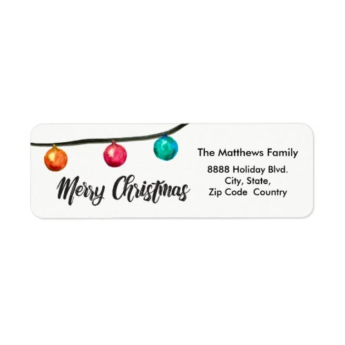 Personalized Watercolor Christmas ball Ornaments Label
