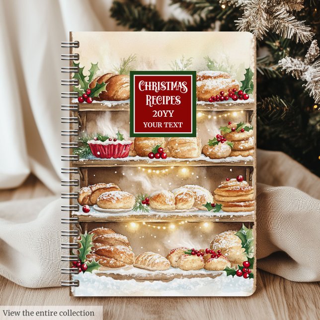 Personalized Watercolor Christmas Recipe Journal (Personalized Watercolor Christmas Recipe Journal)