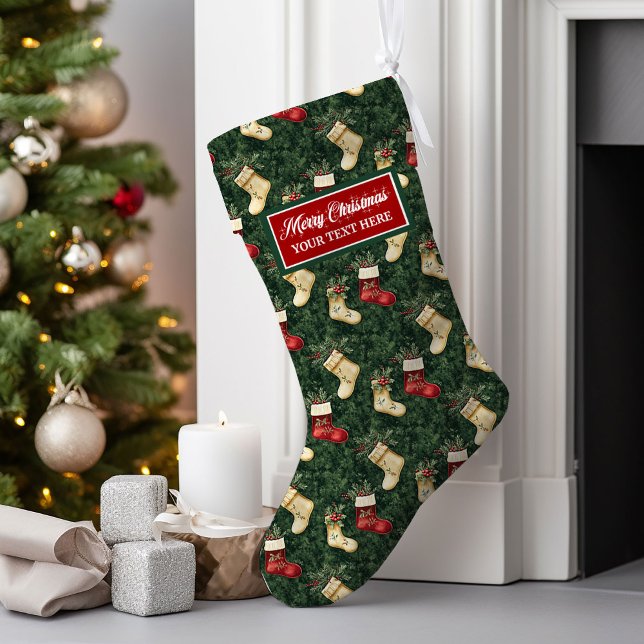 Personalized Watercolor Christmas Stocking Classic (Personalized Watercolor Christmas Stocking Classic Design)