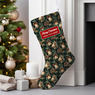 Personalized Watercolor Christmas Stocking Vintage