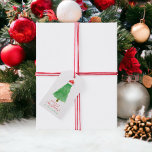 Personalized Watercolor Christmas Tree Santa Hat Gift Tags<br><div class="desc">These cute personalized gift tags with the watercolor Christmas tree with a Santa hat look great on gift bags or Christmas presents.</div>