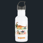 Personalized Watercolor Colorful Dinosaurs  Stainl Stainless Steel Water Bottle<br><div class="desc">Trendy kid's water bottle featuring dinosaurs. You can personalize this design with your kid's name or remove the text by clicking "personalize". Click "Edit Using Design Tool" to change text fonts and colors to create your own unique one of a kind design. Ideal gift for back to school and birthday...</div>