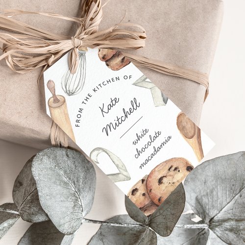 Personalized Watercolor Cookie Baking Gift Tags