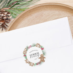 Personalized Watercolor Cookie Exchange Classic Round Sticker