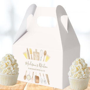 Personalized Watercolor Cooking Baking Tools Favor Boxes