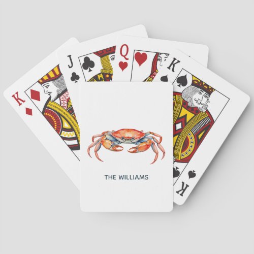 Personalized  Watercolor Crab Summer Beach   