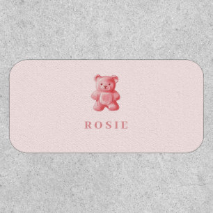 Personalized Watercolor Cute Pink Gummy Bear Patch