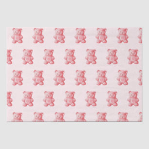 Personalized Watercolor Cute Pink Gummy Bear Tissue Paper