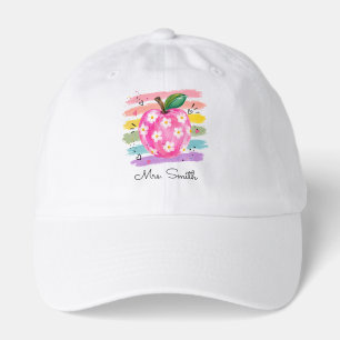 Personalized Watercolor Daisy Apple Hat