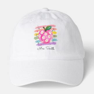 Personalized Watercolor Daisy Apple Hat
