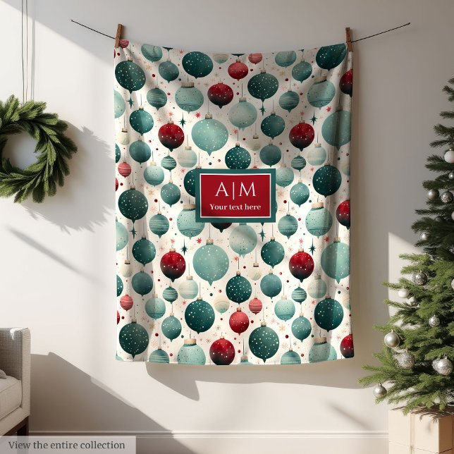 Personalized watercolor deep red Christmas gift Fleece Blanket (Personalized watercolor deep red Christmas gift Fleece Blanket)