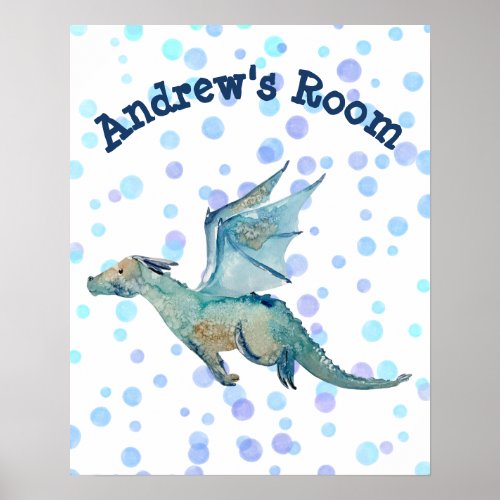 Personalized Watercolor Dragon  Poster