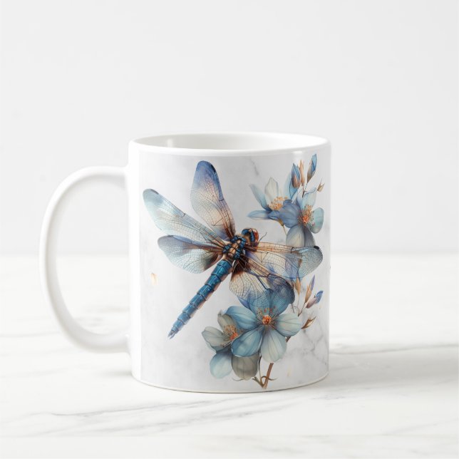 Personalized Watercolor Dragonfly Mug (Left)