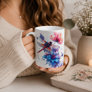 Personalized Watercolor Dragonfly Mug