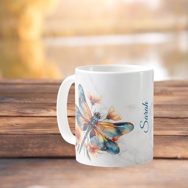 Personalized Watercolor Dragonfly Mug (Creator Uploaded)