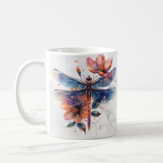  Personalized Watercolor Dragonfly Mug  (Left)