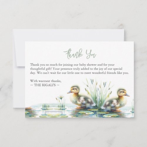 Personalized Watercolor Duck Thank You