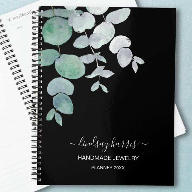 Personalized Watercolor Eucalyptus Jeweler 2025 Planner (Creator Uploaded)