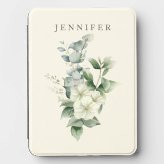 Personalized Watercolor Eucalyptus & White Floral Kindle Cover