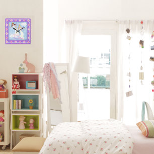 Personalized Watercolor Fairies Clock for Little G