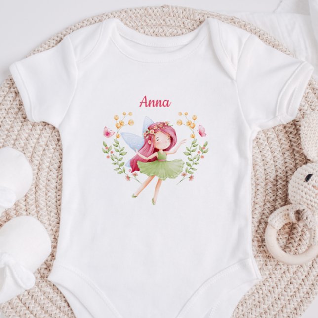 Personalized Watercolor Fairy Baby Girl Bodysuit  (Creator Uploaded)