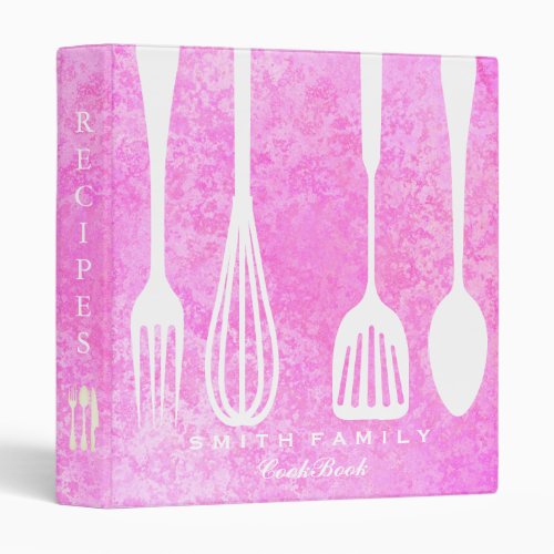Personalized Watercolor Family Recipe Cookbook 3 Ring Binder