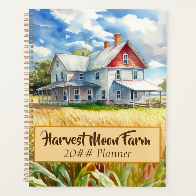 Personalized Watercolor Farm  Planner (Front)