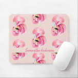 Personalized Watercolor Flamingo  Mouse Pad<br><div class="desc">Brighten up any desk with this exotic watercolor flamingo mouse pad, featuring a charming hand-painted pink flamingo pattern on a soft blush background. Perfect for adding a tropical, stylish vibe to your office or workspace. Make it truly yours by personalizing it with a name in elegant script. This custom mouse...</div>