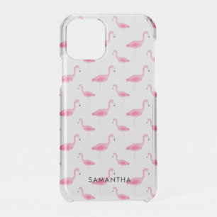Personalized Watercolor Flamingo iPhone 11 Pro Case