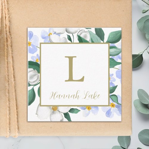 Personalized Watercolor Floral Calling or Enclosure Card