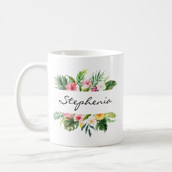 Personalized  Watercolor Floral Coffee Mug by Precious_Presents at Zazzle