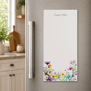 Personalized Watercolor Floral Magnetic Notepad