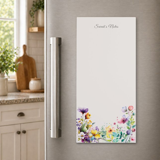 Personalized Watercolor Floral Magnetic Notepad (Creator Uploaded)
