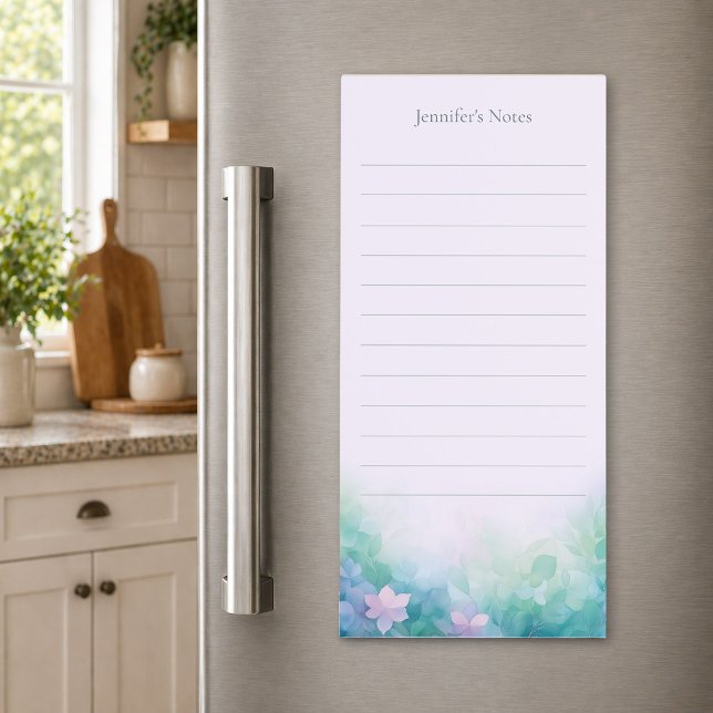 Personalized Watercolor Floral Magnetic Notepad (Creator Uploaded)
