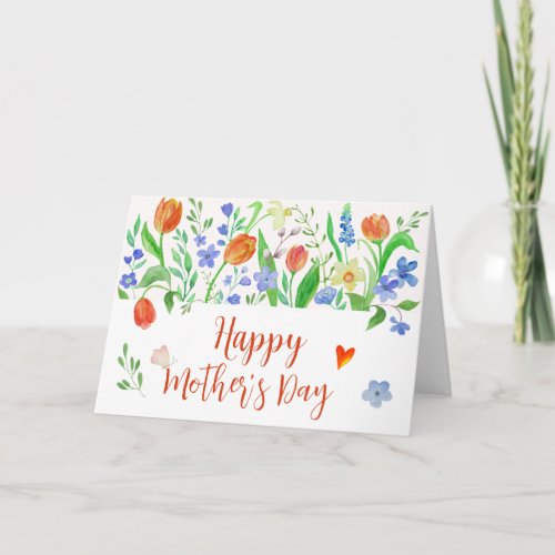  Personalized Watercolor Floral Mothers Day  Card