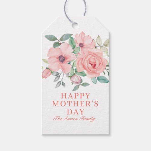 Personalized Watercolor Floral Mothers Day Gift Tags