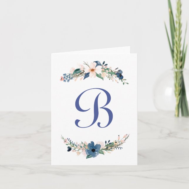 Personalized watercolor floral note card (Front)