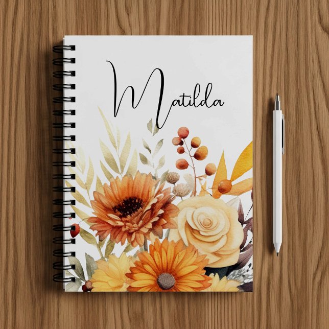 Personalized Watercolor floral  Notebook (Creator Uploaded)