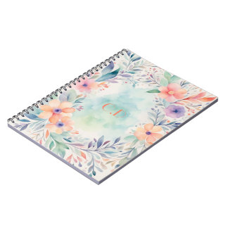 Personalized Watercolor Floral Notebook Cover
