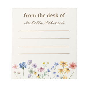 Personalized Watercolor Floral Notepad