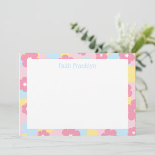 Personalized Watercolor Floral Stationery Note Card
