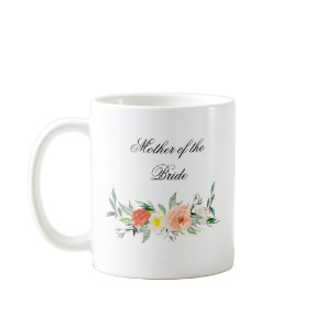 Personalized Watercolor Floral Wedding Favor Mug