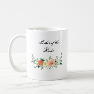 Personalized Watercolor Floral Wedding Favor Mug